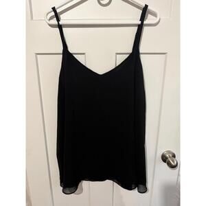 Torrid black camisole tank adjustable straps size 3X sheer with lining